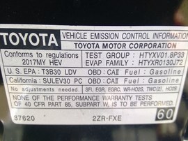 2017 TOYOTA PRIUS, BLACK, 1.8L, AT,  Z25035